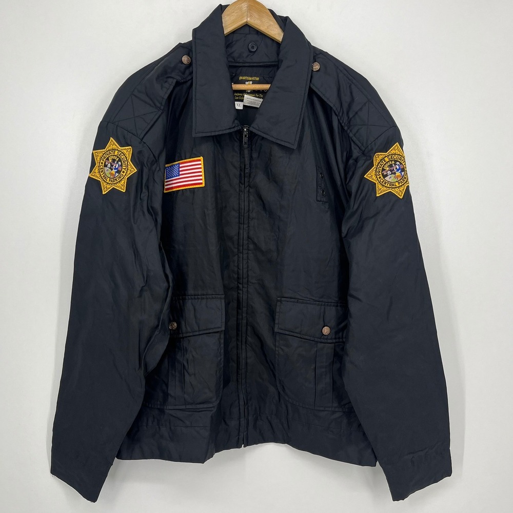Quartermaster Law Pro Mens XL Security Jacket Black Waterproof Nylon Uniform